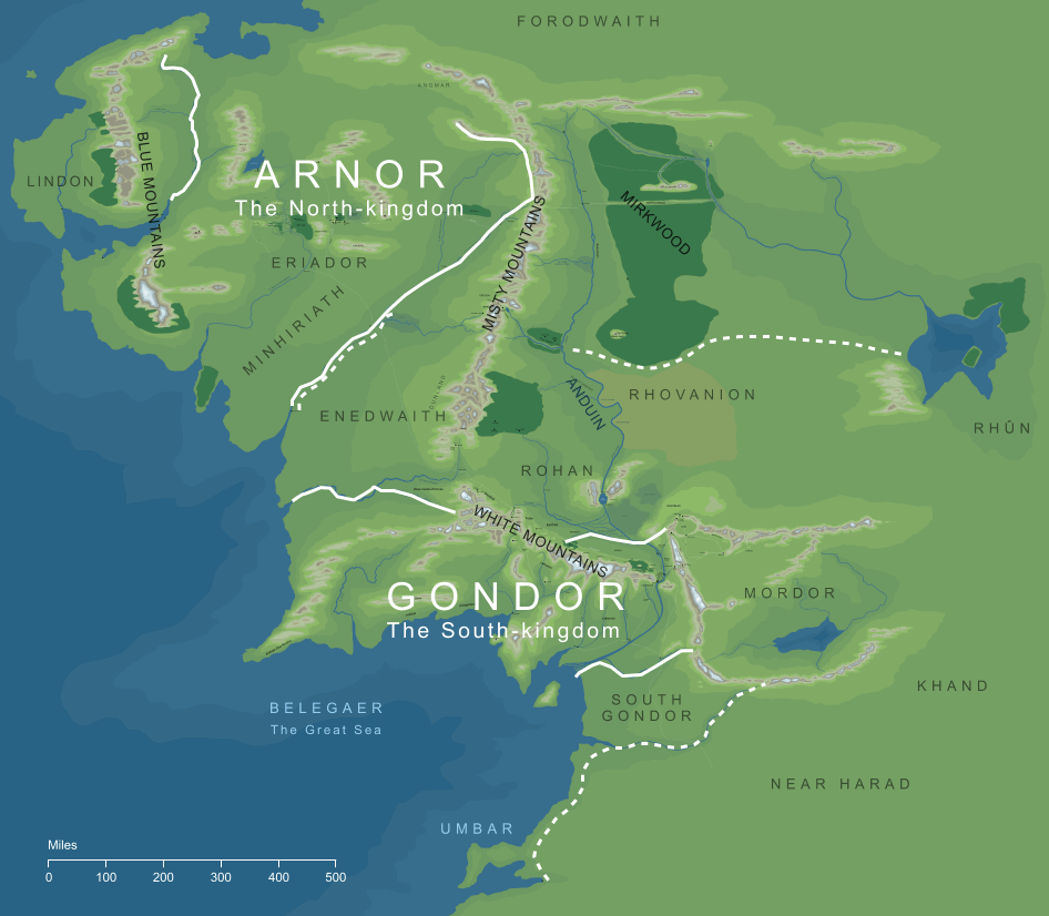 Map of the Númenórean Realms