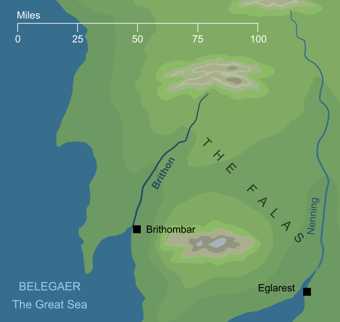 Map of the river Brithon