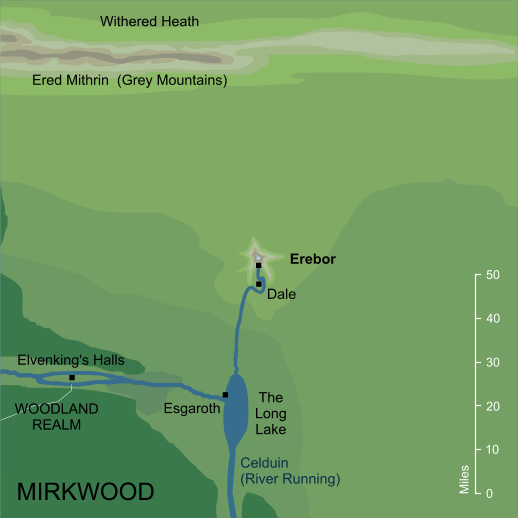 Map of Erebor and surrounding lands