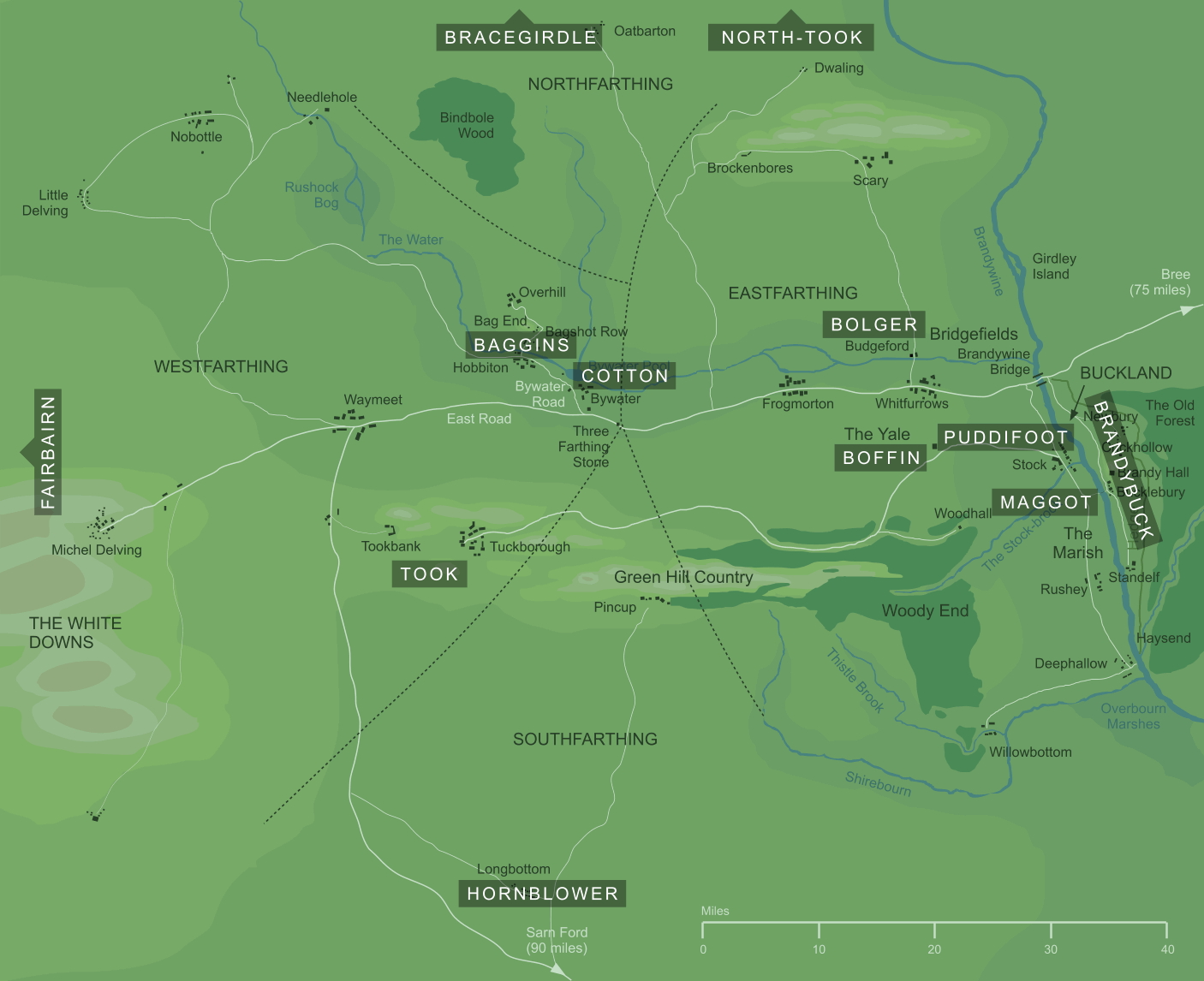 Map of the Folklands of the Shire