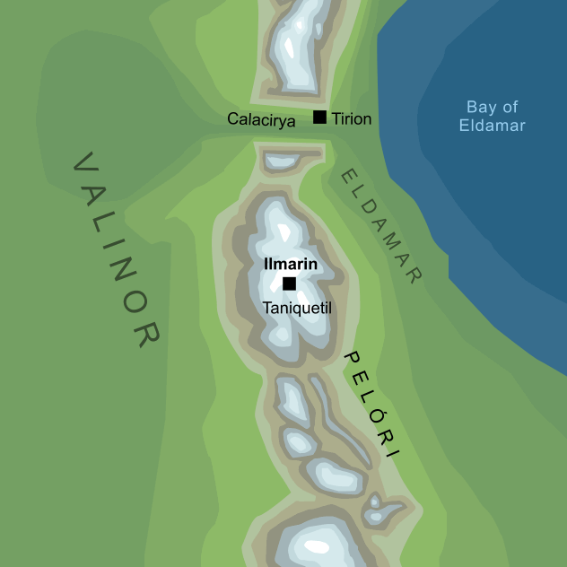 Map of Ilmarin on Taniquetil