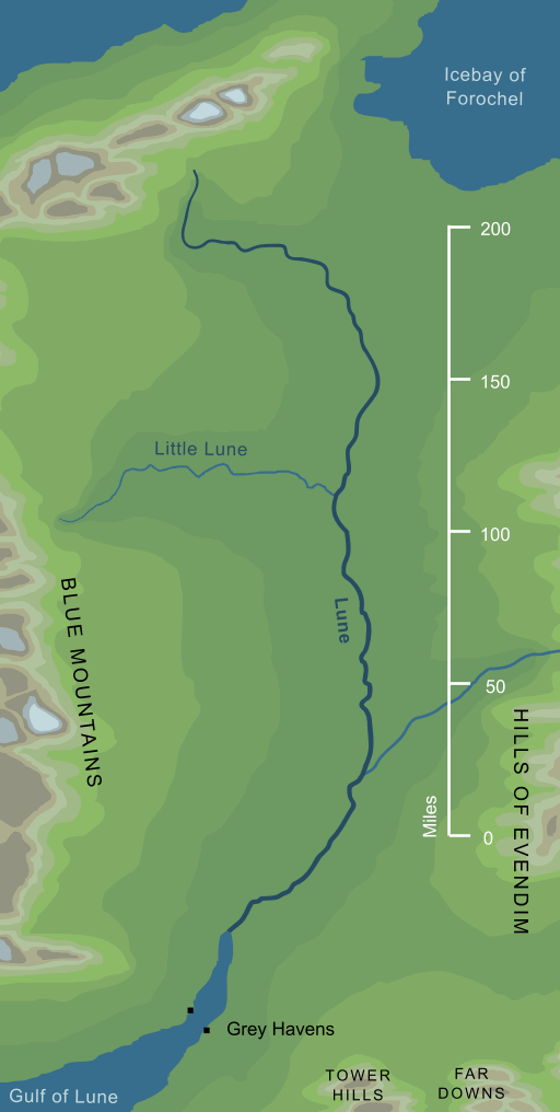 Map of the river Lune