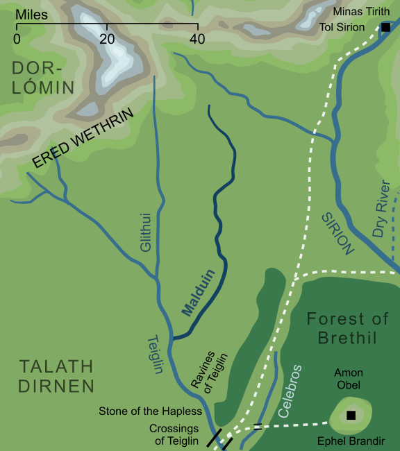 Map of the river Malduin