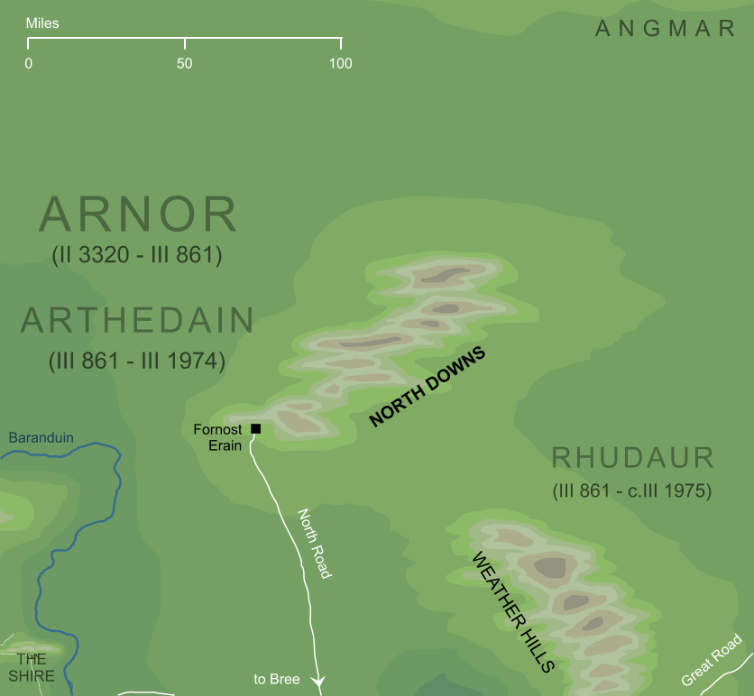 Map of the North Downs