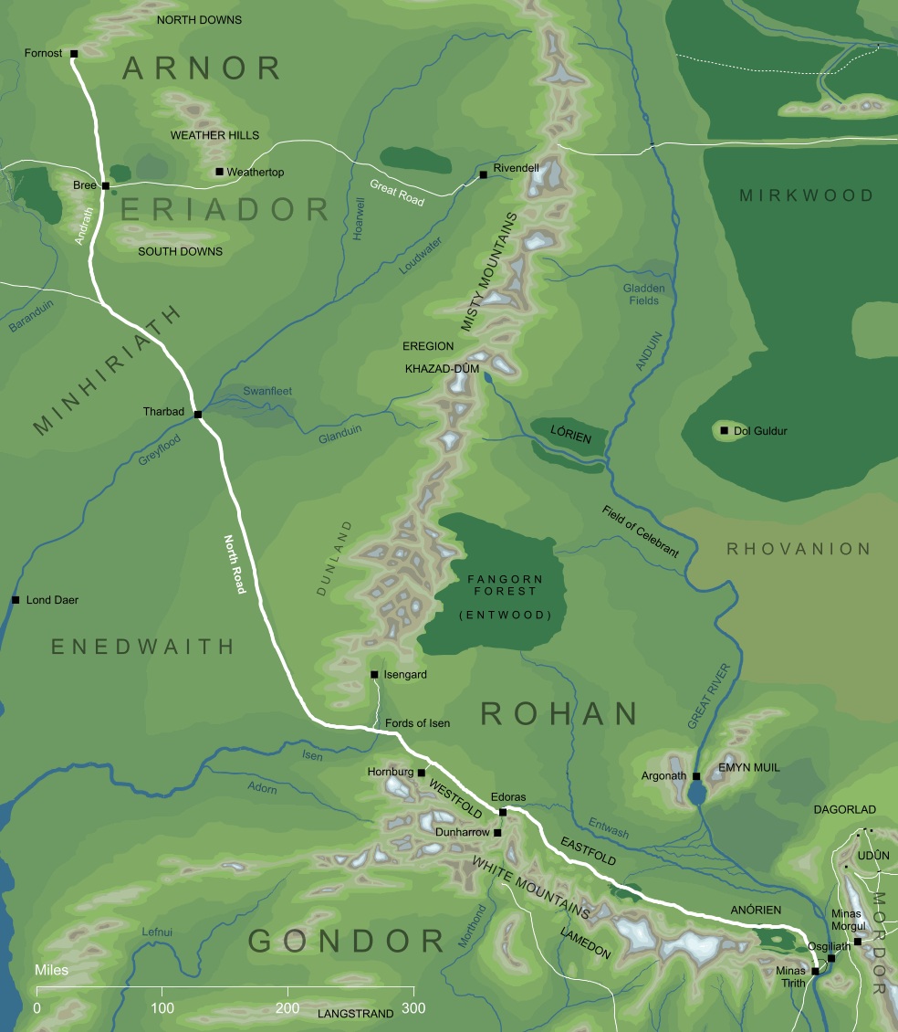 Map of the North Road