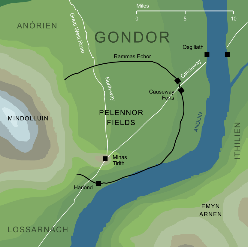 Map of the Pelennor Fields