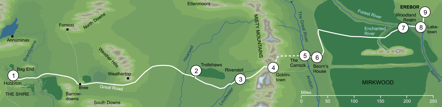 Map of the Quest of Erebor