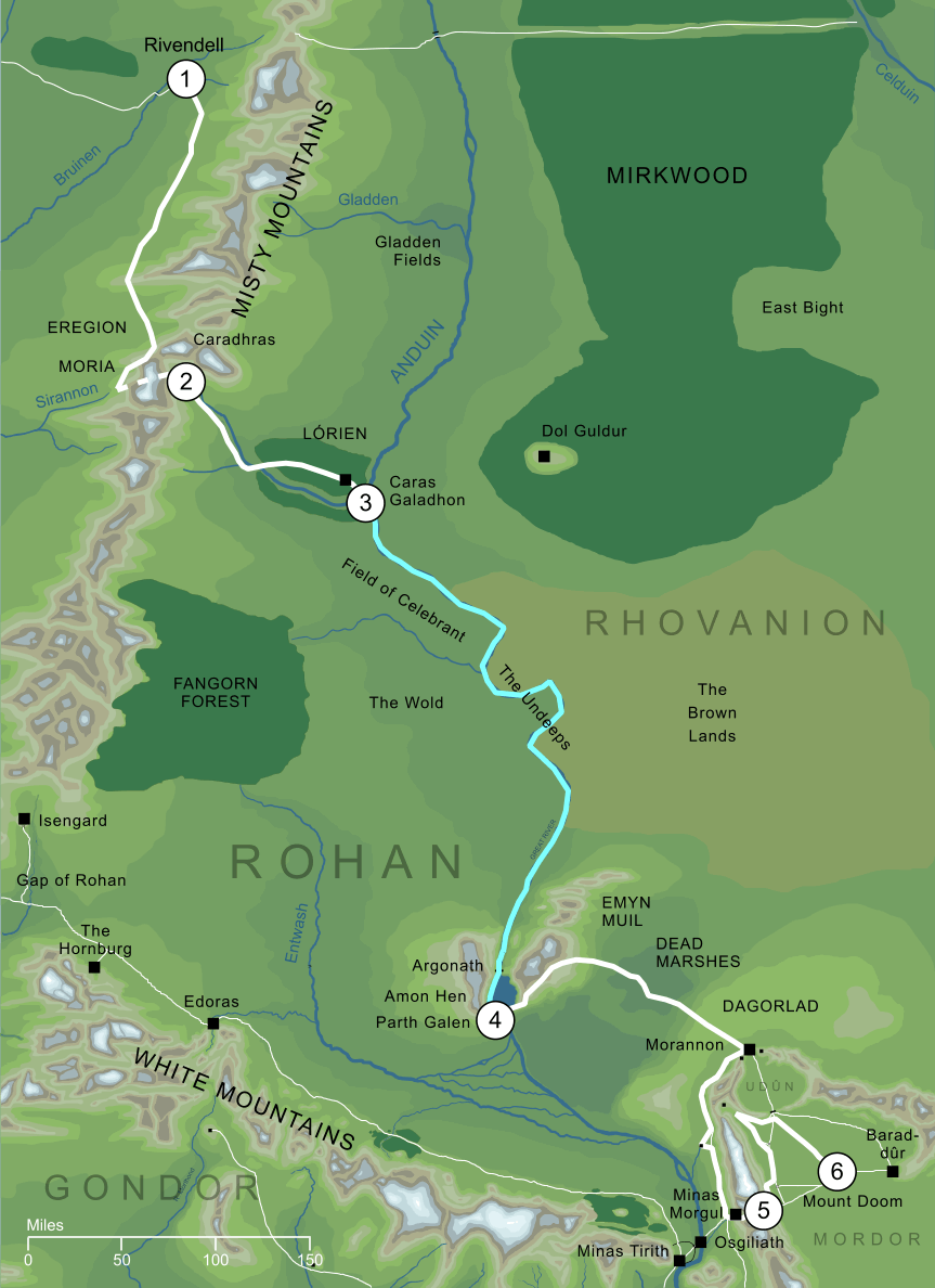 Map of the Quest of Mount Doom