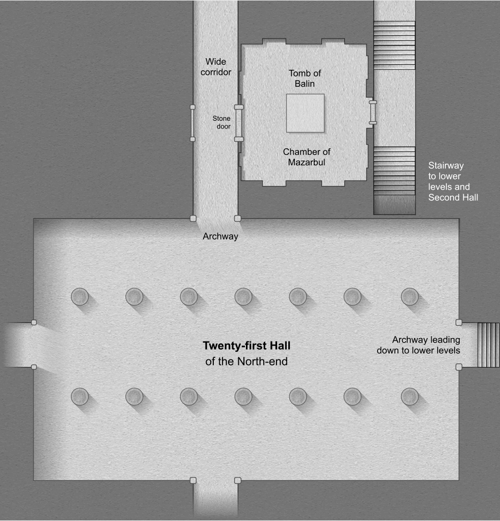 Map of the Twenty-first Hall of Moria